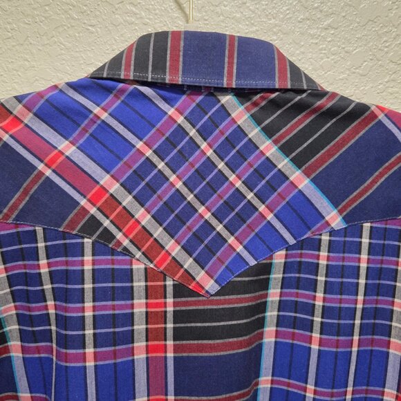 Wrangler Men's Size 18 X 36 Pearl Snap Western Shirt Long Sleeve - Picture 6 of 13